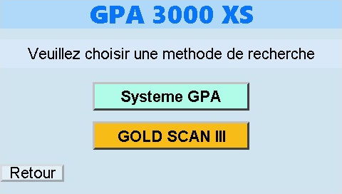 gpa 3000 display main menu